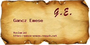 Gancz Emese névjegykártya
